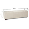 HTD D'Orsay Upholstered Bench angled with dimensions 