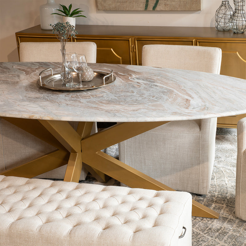 D'Orsay Upholstered Bench - Beige Linen