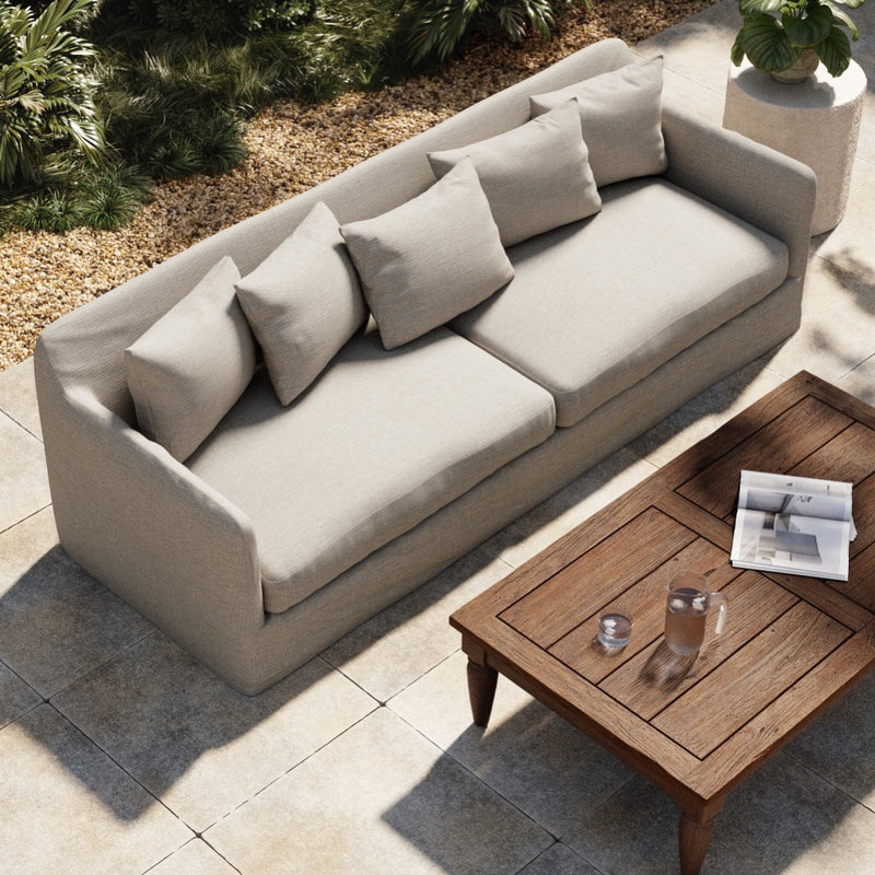Dade Outdoor Slipcover Sofa 225073-005 staged overhead view