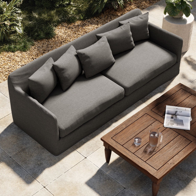 Dade Outdoor Slipcover Sofa 225073-001 staged overhead view