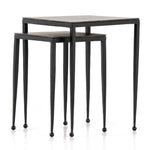Four Hands Dalston Nesting End Table Raw Black Angled View