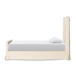Daphne Slipcover Bed Brussels Natural Side View Four Hands
