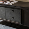Four Hands Dawn Media Console staged drawer view 