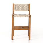 Delano Outdoor Stool Natural Teak Ivory Rope Front View 106968-005