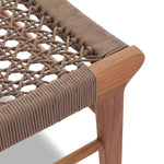Delmar Outdoor Dining Chair Khaki Rope Front Corner Detail Four Hands