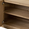 Four Hands Delphi Media Console interior shelves view 