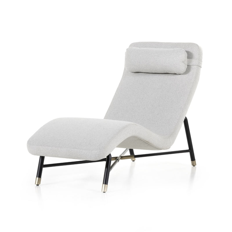 Demi Chaise Lounge Elite Stone Angled View Four Hands