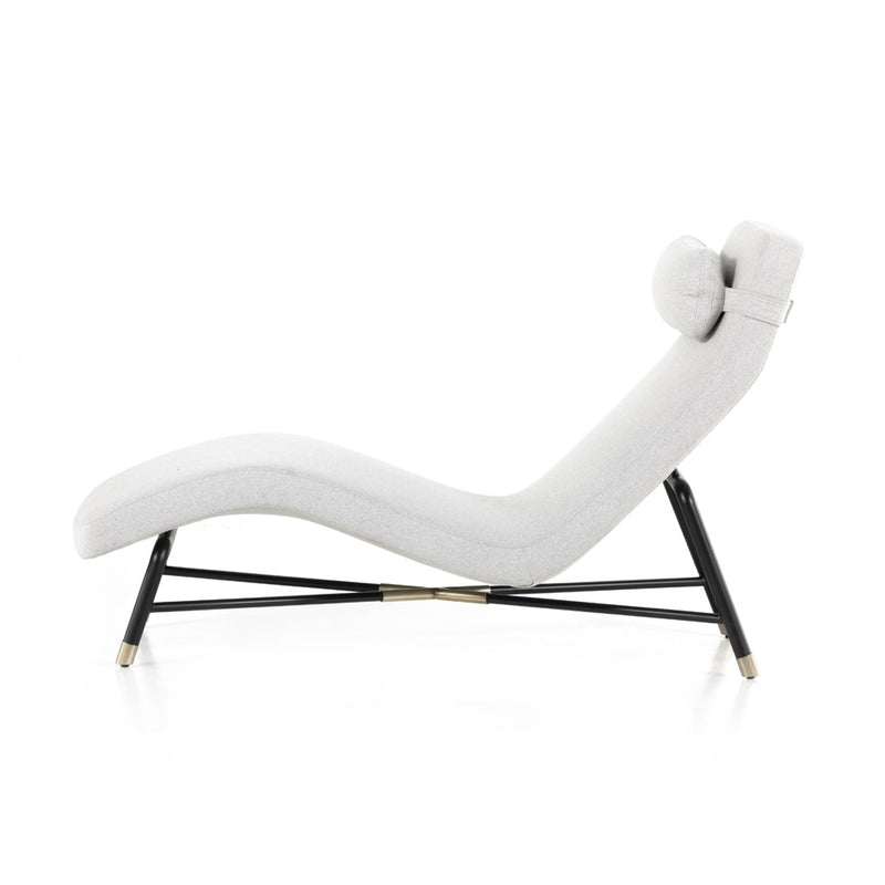Demi Chaise Lounge Elite Stone Side View Four Hands