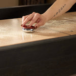 District Eight Large Shuffleboard Table 251712-002 staged player view 