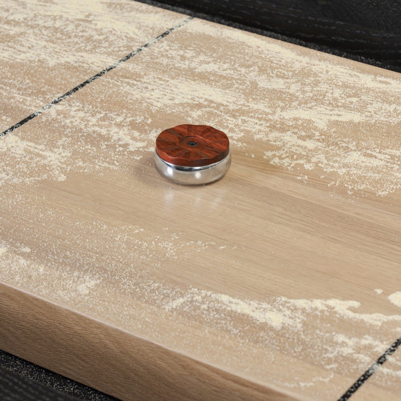 District Eight Large Shuffleboard Table 251712-002 puck view 