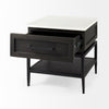 Mercana Divina End Table angled open drawer view 