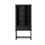 Driskel Cabinet Dark Anthracite Front Facing View Closed Glass Doors Four Hands
