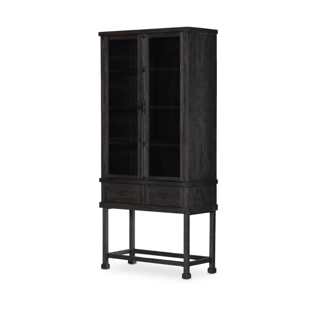 Driskel Cabinet Dark Anthracite Angled View Four Hands