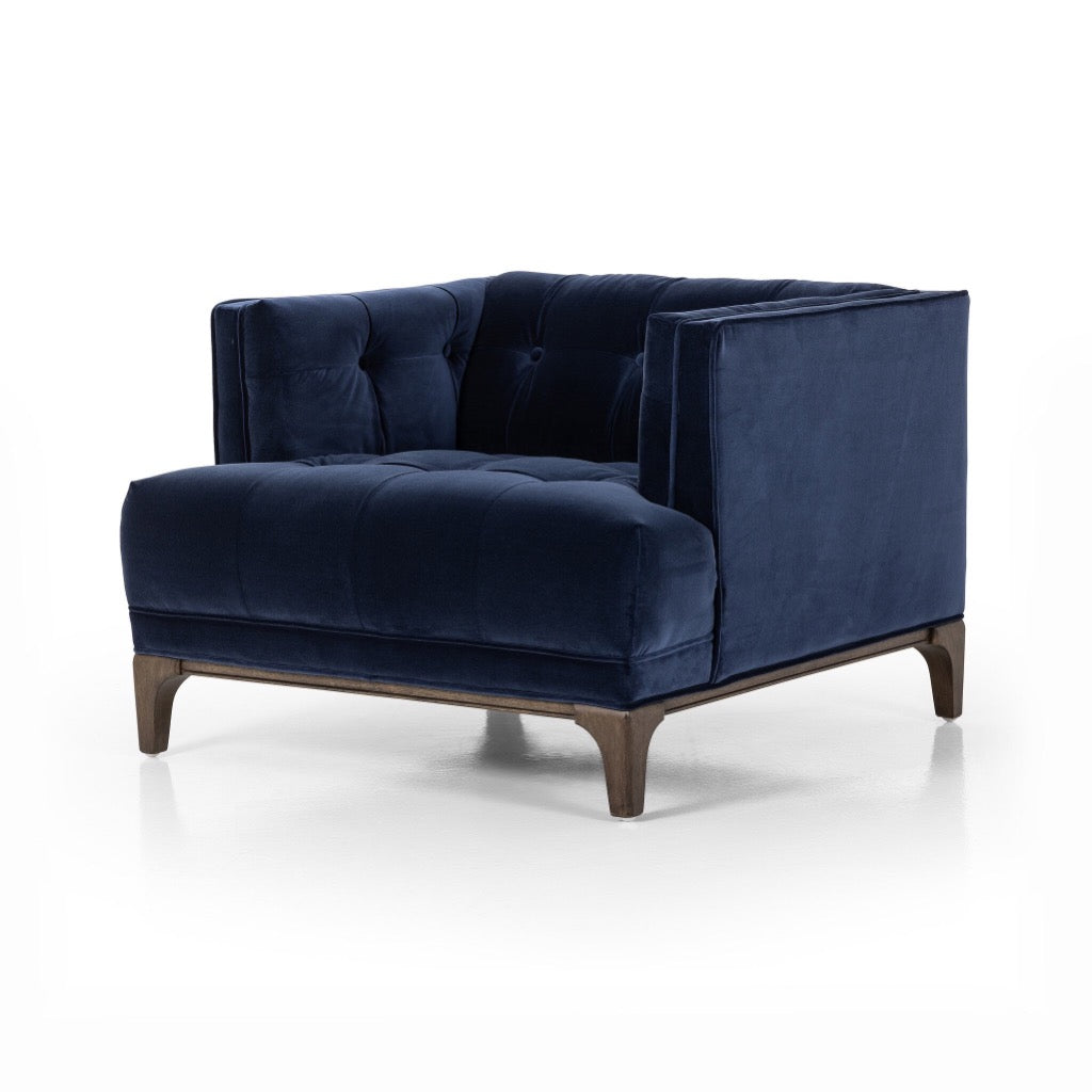 Dylan Chair Sapphire Navy Angled View Four Hands