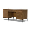 Eaton Executive Desk Amber Oak Resin Angled View Four Hands