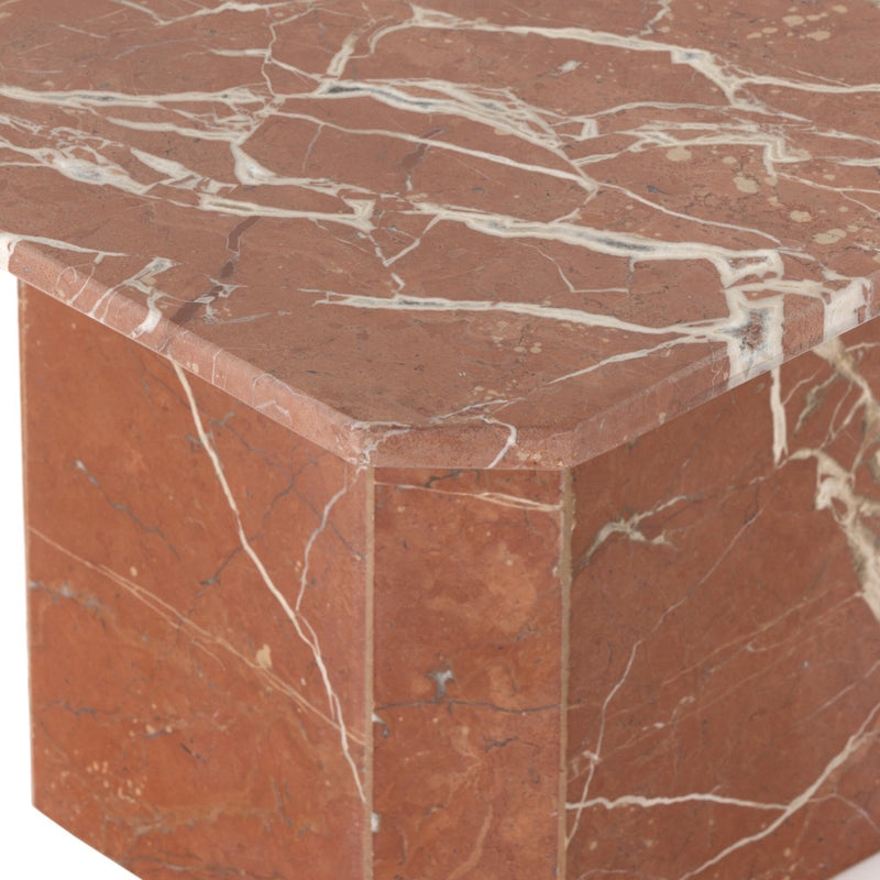 Four Hands Edina Coffee Table Rusty Marble Corner Detail