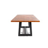 Efendi Copper Dining Table - End View highlighting copper tabletop and iron base in black