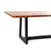 Efendi Copper Dining Table - Detail of hand hammered copper top edge and base end