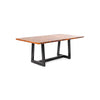 Efendi Copper Dining Table - Full view handcrafted copper top with natural patina and black base