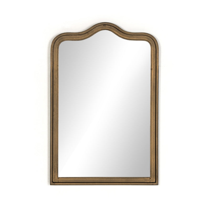 Effie Mirror Raw Antique Brass Iron Front Facing View 233245-002