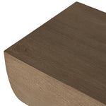 Four Hands Elbert Console Table Rustic Oak Veneer Top Corner Details