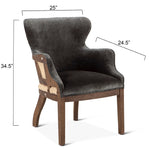 Elizabeth Accent Armchair G205-1110-F1-78 angled with dimensions
