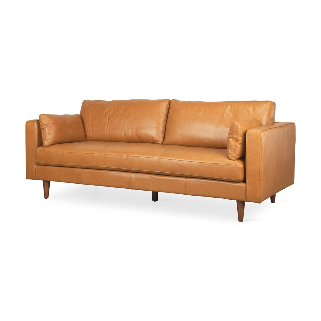 Mercana Elton Leather Sofa angled view 