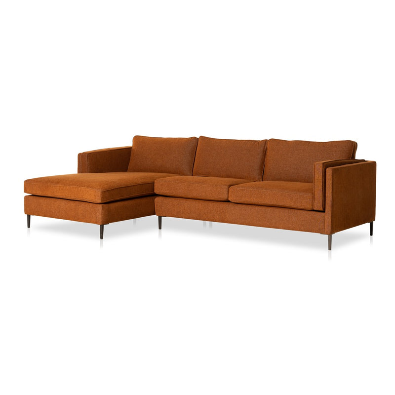 Emery 2-Piece Sectional Sutton Rust Angled View Four Hands