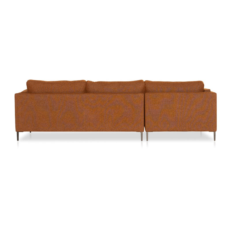 Emery 2-Piece Sectional Sutton Rust Back View 237653-001
