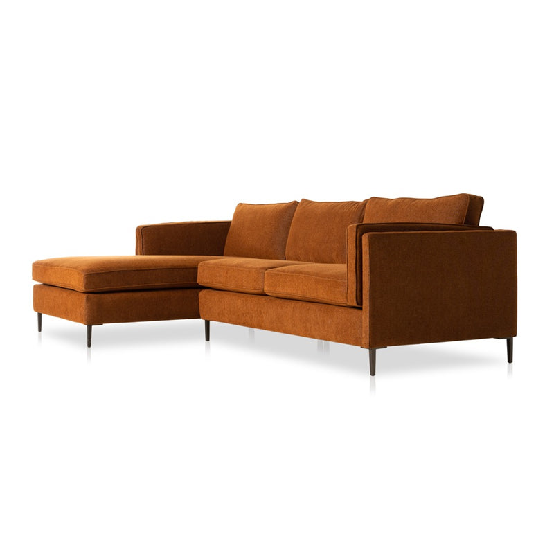Four Hands Emery 2-Piece Sectional Sutton Rust Angled View