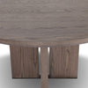 Four Hands Ernest Round Dining Table top and base view 