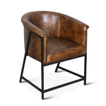 Essex Top-Grain Leather Armchair Angled View Home Trends & Design