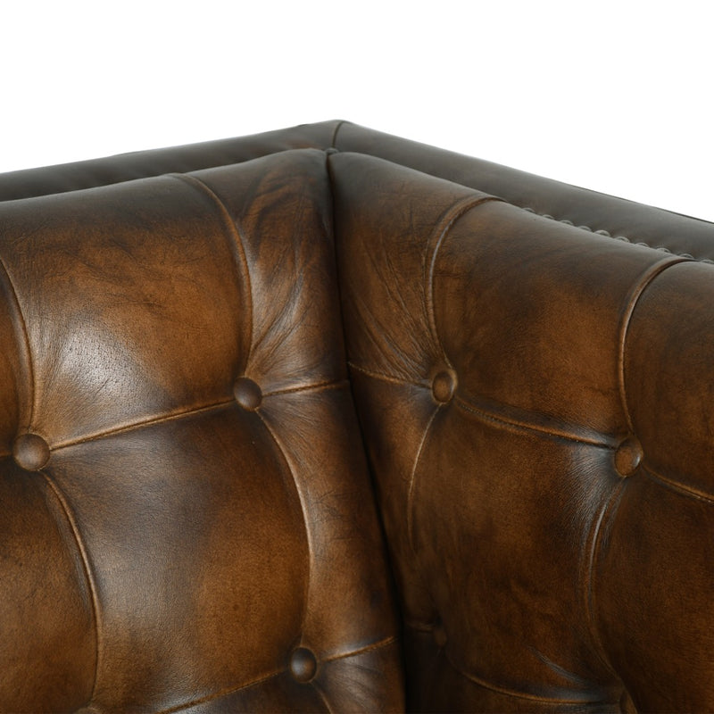 Essex Top-Grain Leather Accent Chair Tufted Backrest Home Trends & Design