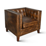 Essex Top-Grain Leather Accent Chair Angled View Home Trends & Design