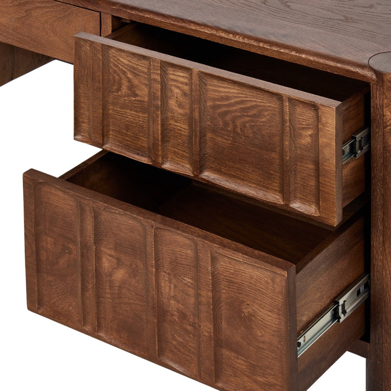 Four Hands Ezri Desk open drawer close up view 