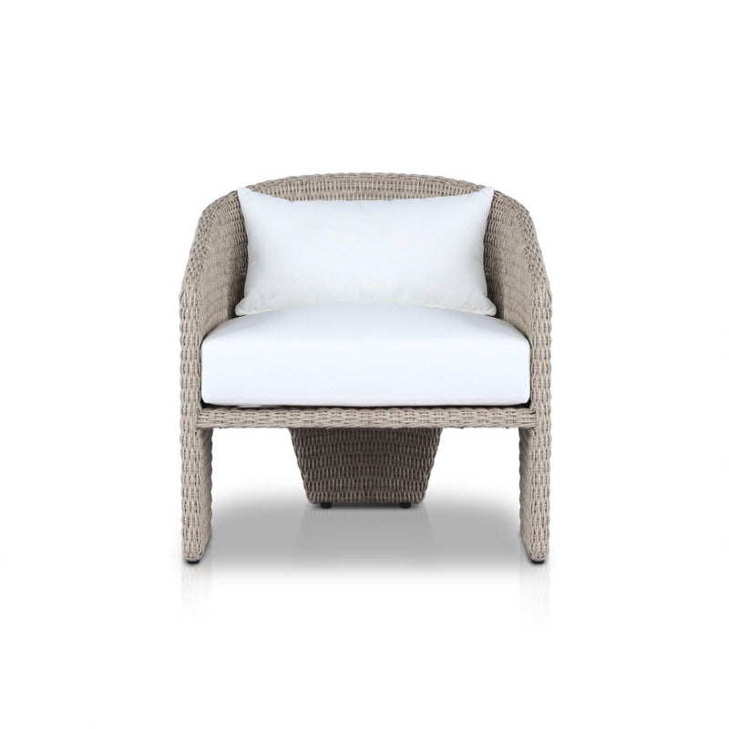 Four Hands Fae Outdoor Chair Vintage White Front Facing View
