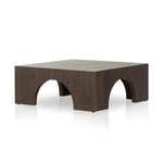 Fausto Coffee Table Smoked Guanacaste Angled View Four Hnads