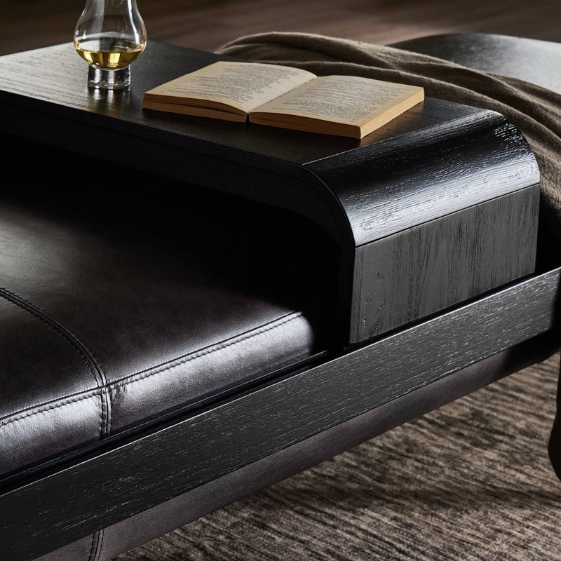 Four Hands Fawkes Accent Bench Brushed Ebony Staged View