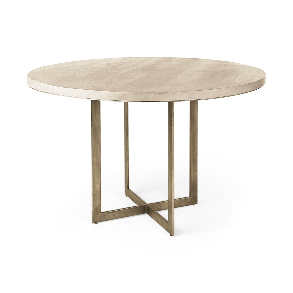 Mercana Faye Round Dining Table - Beige – Artesanos Design Collection