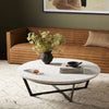 Four Hands Felix Round Marble Coffee Table Staged View