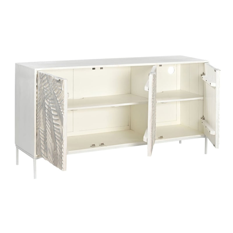 HTD Fern Sideboard with Three Doors angled open door view 