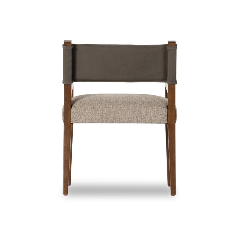 Ferris Dining Armchair Nubuck Charcoal Back View Four Hands