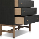 Four Hands Fiona Tall Dresser low angled open drawer side view