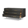 Four Hands Fletcher 6 Drawer Dresser angled open drawer view 