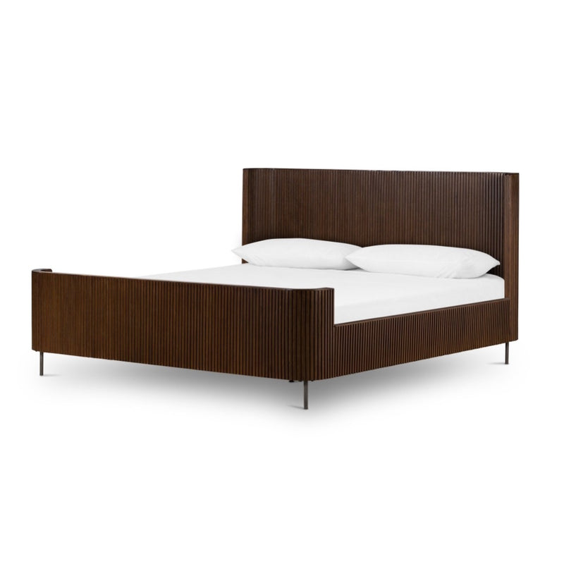 Fletcher King Bed Terra Brown Oak Angled View 108786-001