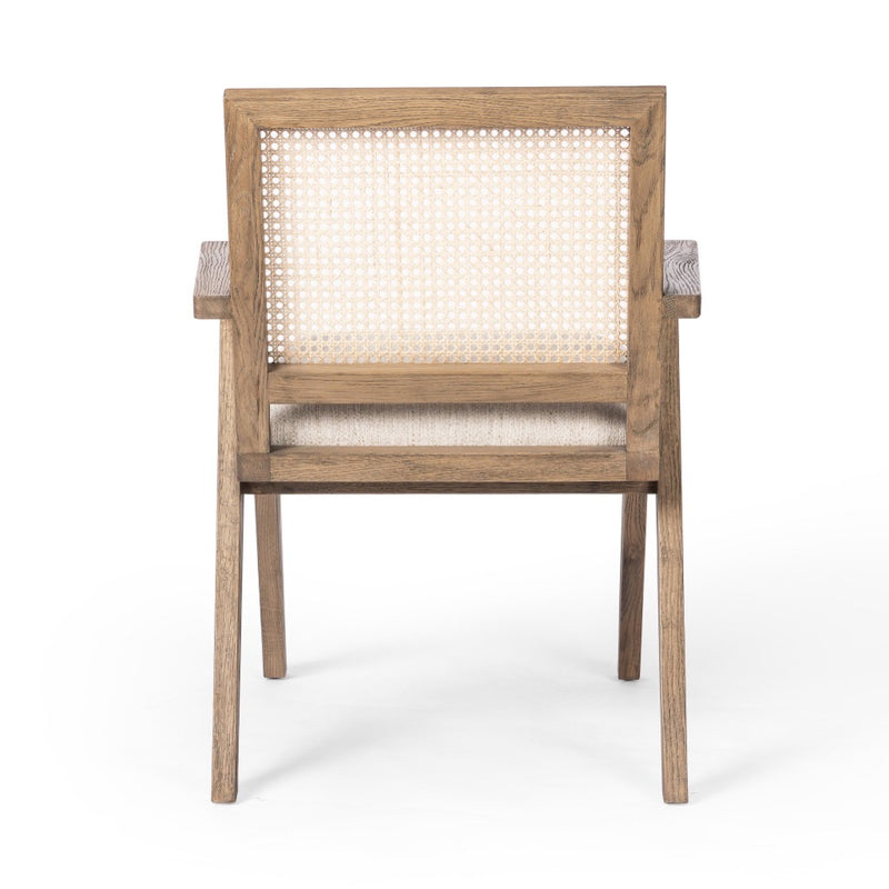 Flora Dining Chair Drifted Plank Grey Back View Four Hands