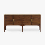 Co.House Designs Fontaine Buffet Walnut & Travertine Front Facing View CH-1001711-VN20-FN-ST-BF-WT