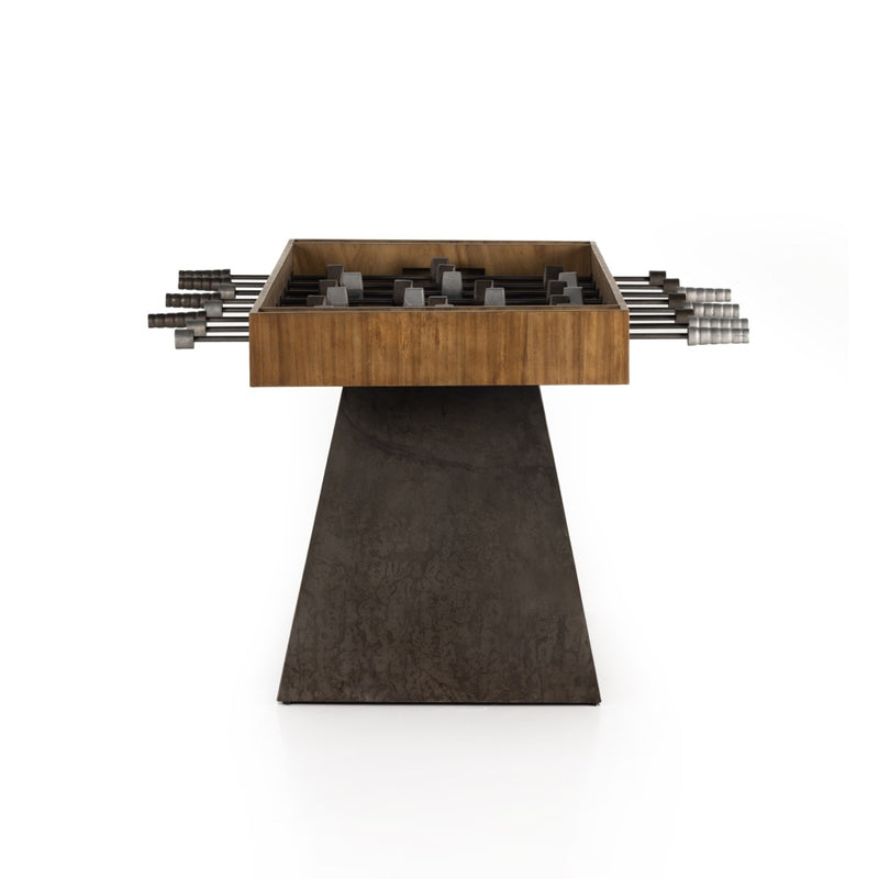 Foosball Table Natural Brown Guanacaste Side View Four Hands