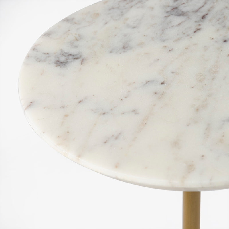 Co.House Designs Francesca Marble Drink Table White Marble Tabletop