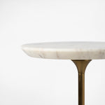 Co.House Designs Francesca Marble Drink Table White Rounded Tabletop  MP-1002638Edge